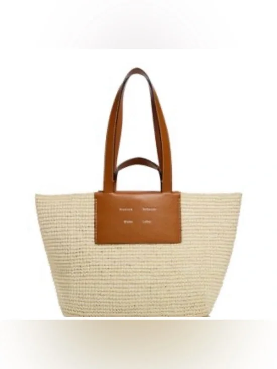 Proenza Schouler Natural Straw Tote with Tan Leather Trim - Picture 7 of 7